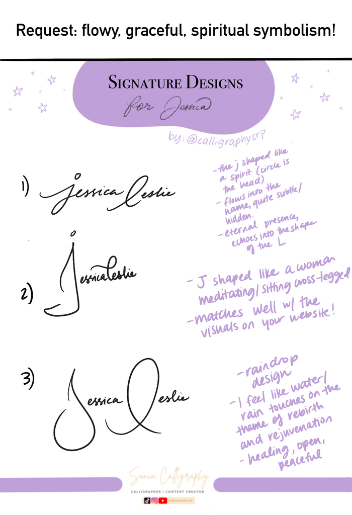 Three Signators Signature Design Set: 3+ Signatures for your name! – Sonia Calligraphy